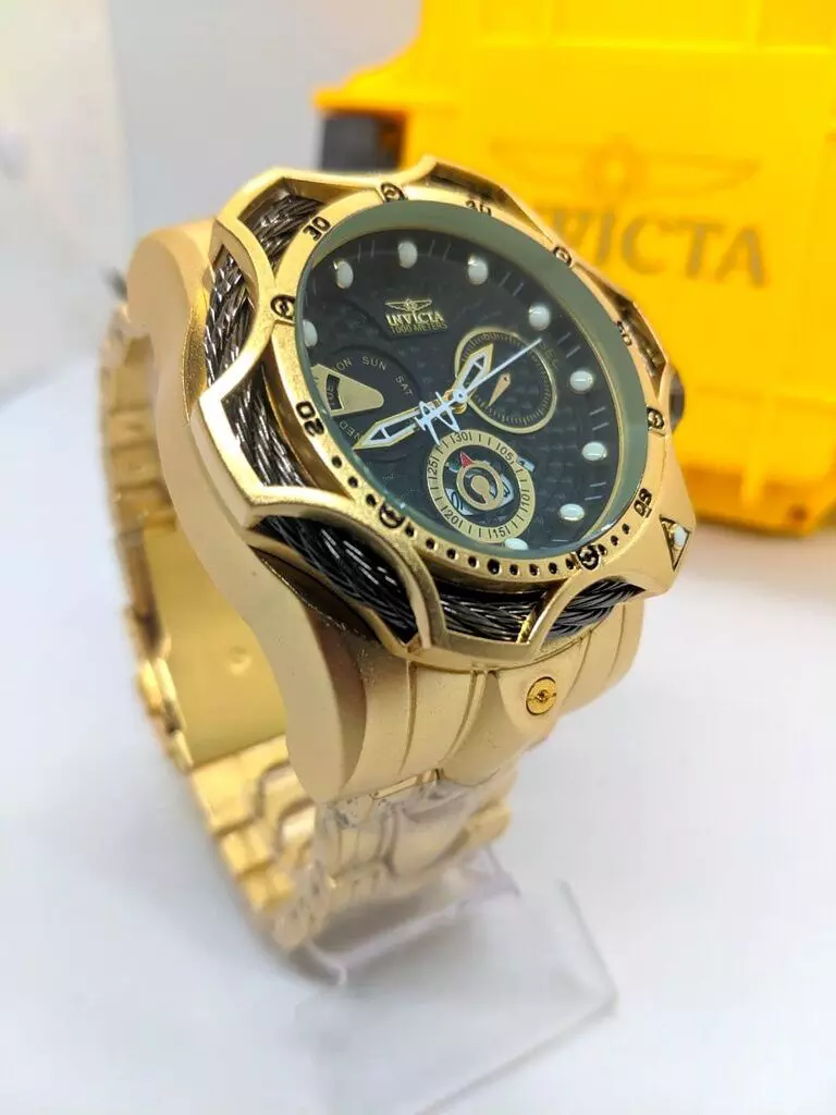 Relógio invicta Reserve Venon Dourado/Preto c/caixa premium - Imagem 5