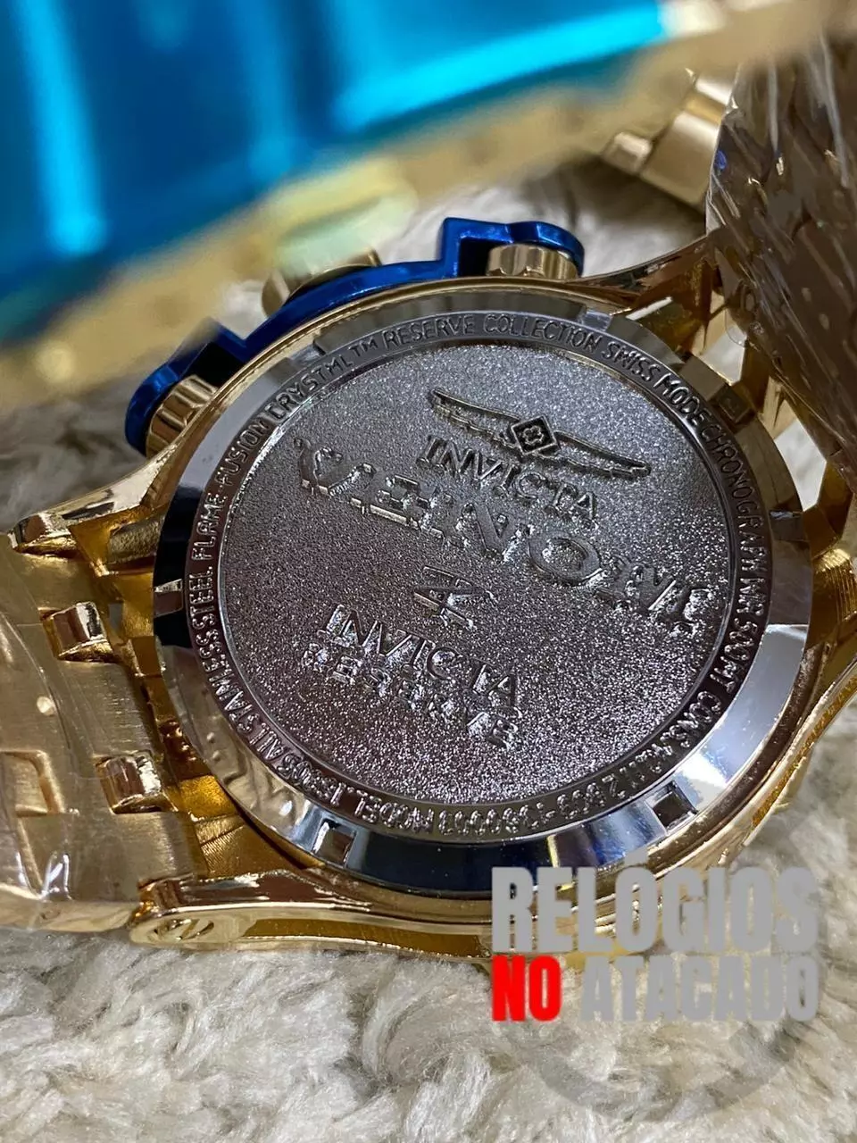 Relógio Masculino Invicta Venon Skeleto 2023 Dourado Com Fundo Preto PC - Imagem 5